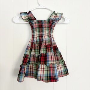 Hill House Multicolor Plaid Kids Dress Size 3/4Y School Summer Ruffle